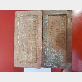 Pair Miniature Coffeyville Vitrified Brick Co samples