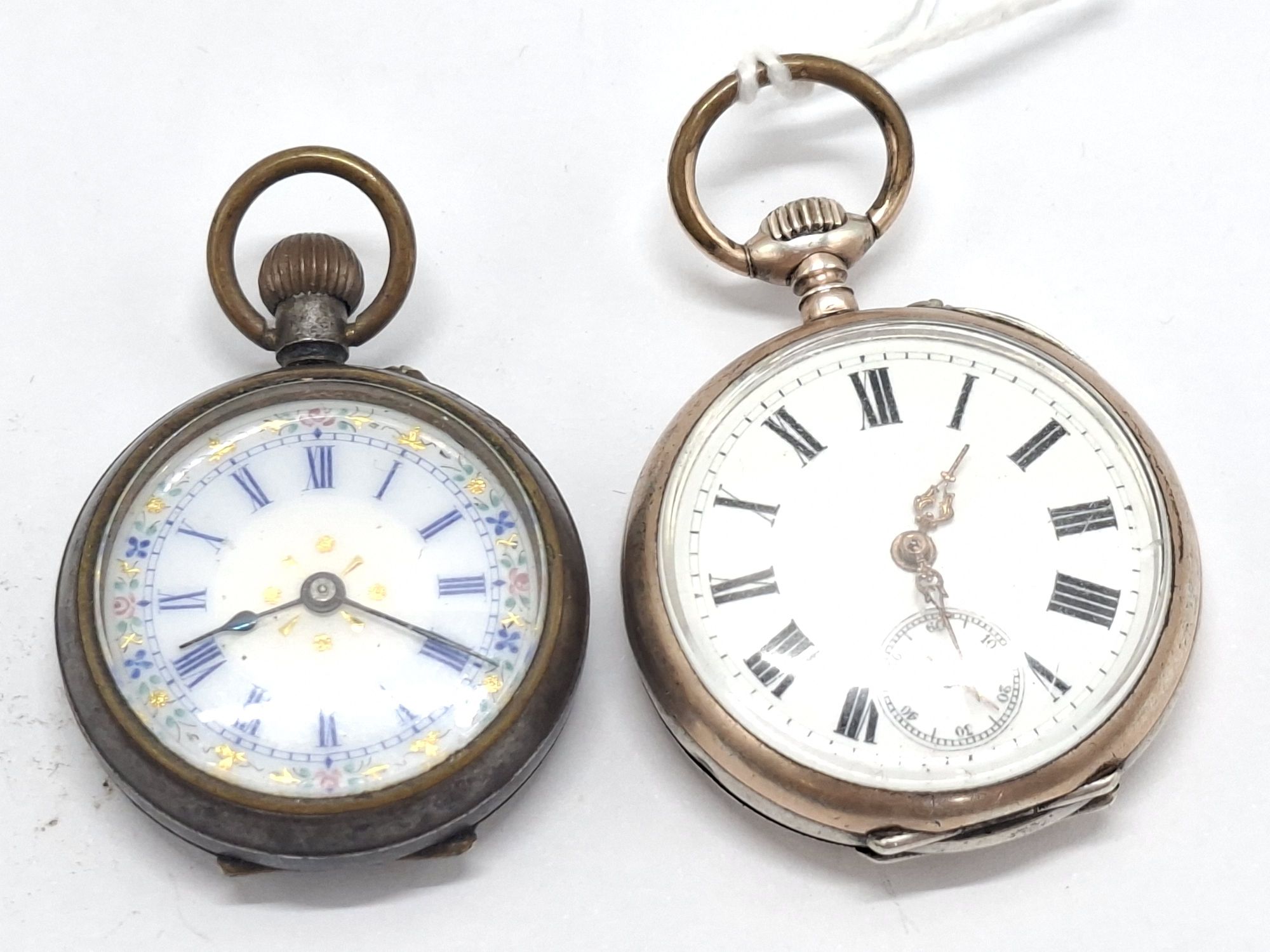 1013 · 800 SILVER ENAMELLED LADIES POCKET WATCH