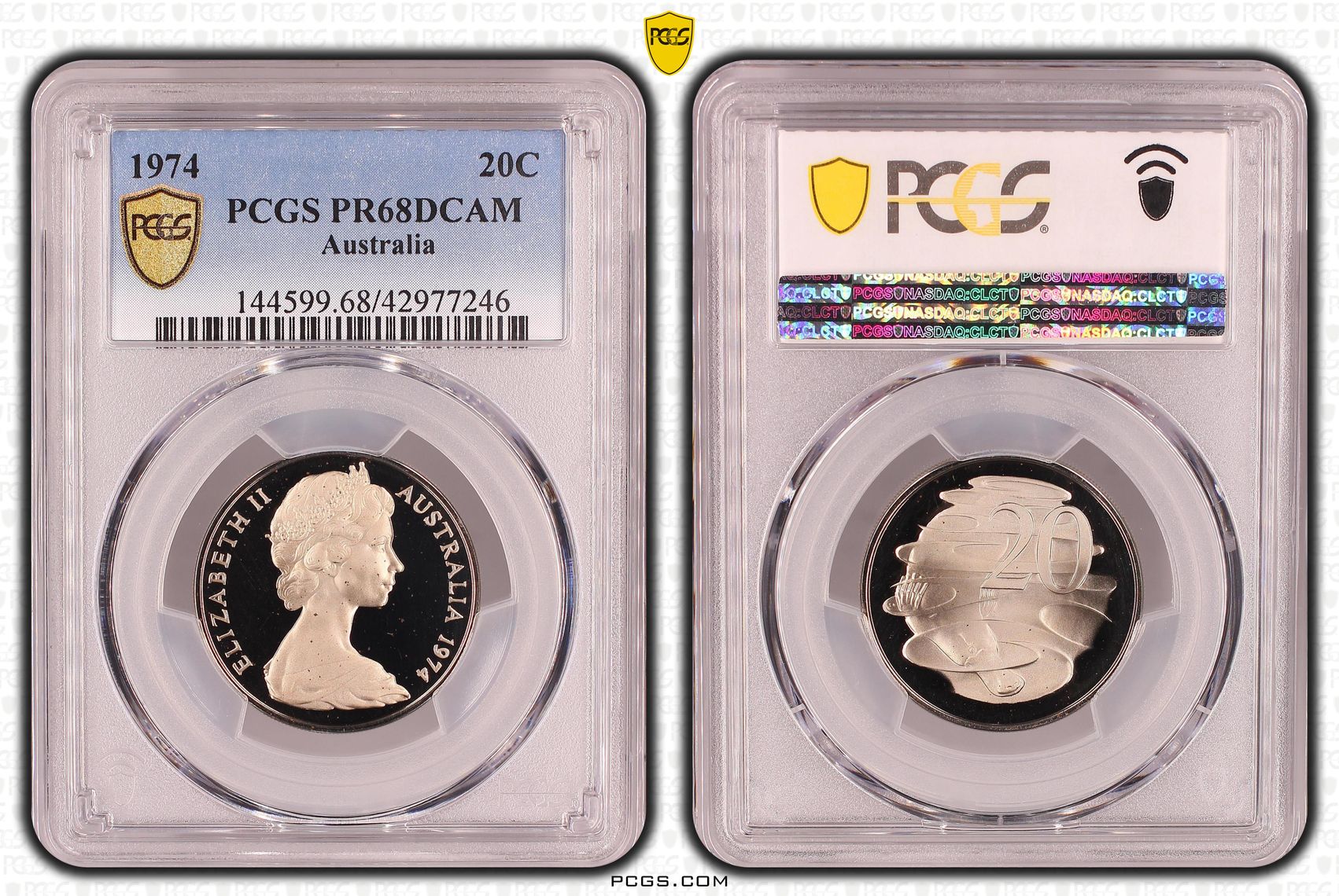 Elizabeth II, Twenty Cent, 1974, PCGS PR68DCAM