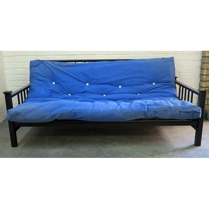 METAL SLEEPER  COUCH WITH FUTON MATTRESS,