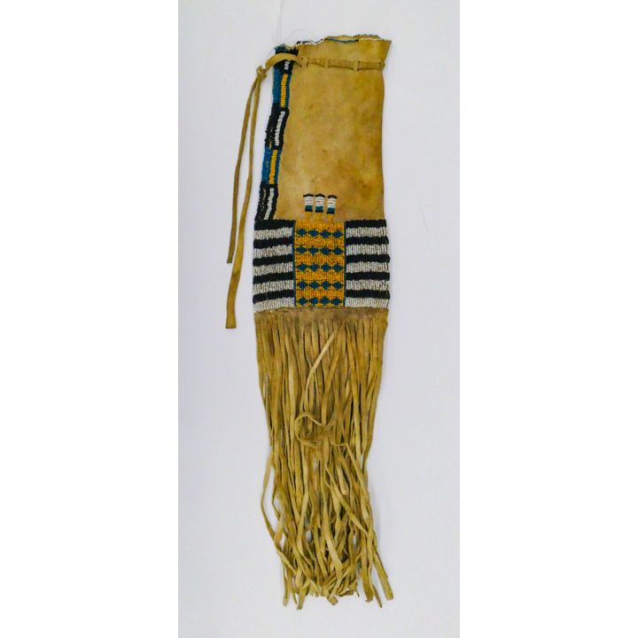 Old Plains Indian Beaded Leather Pipe Bag