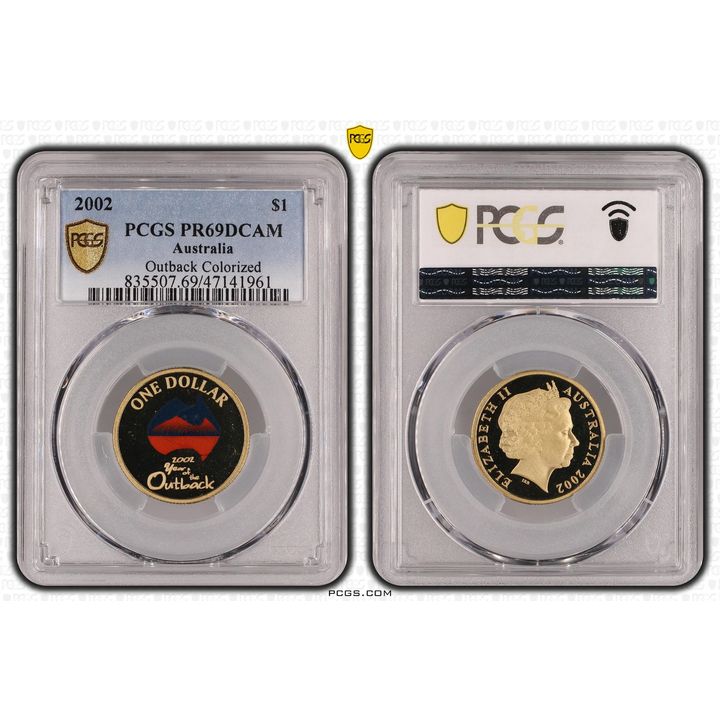 Elizabeth II, Outback Colorized, One Dollar, 2002, PCGS PR69DCAM