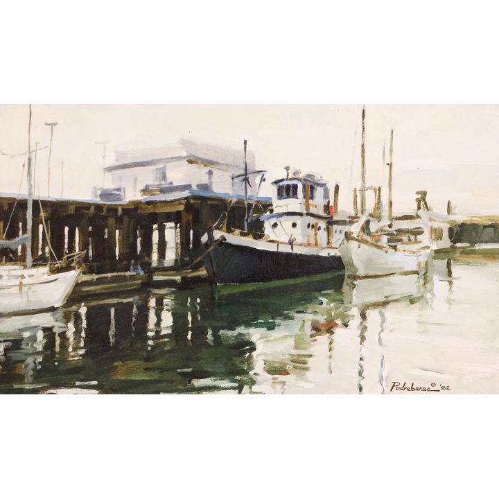 John Podrebarac ''Fishing Boats'' 1982 Oil