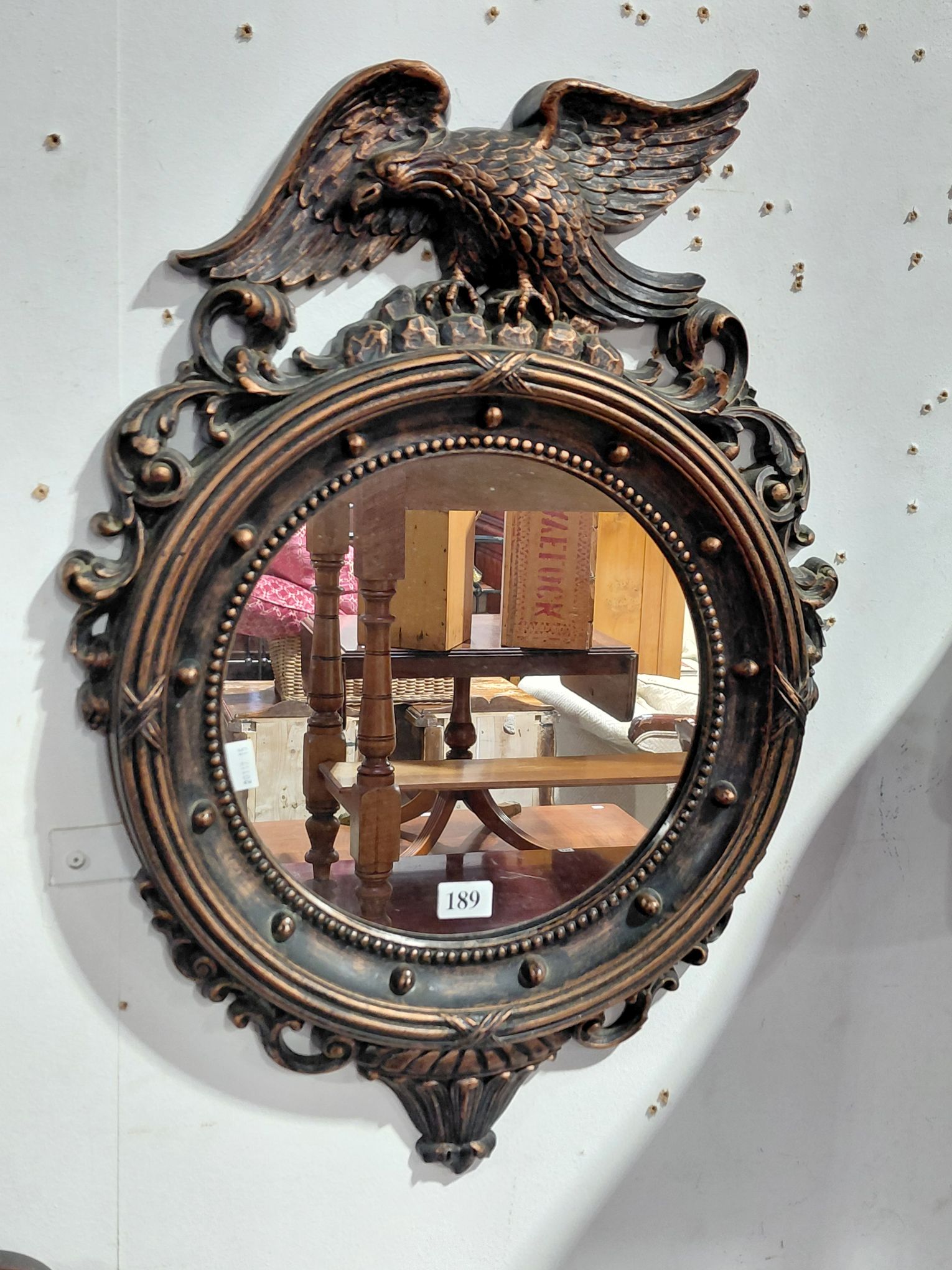 189 · VINTAGE PLASTIC EAGLE DESIGN MIRROR