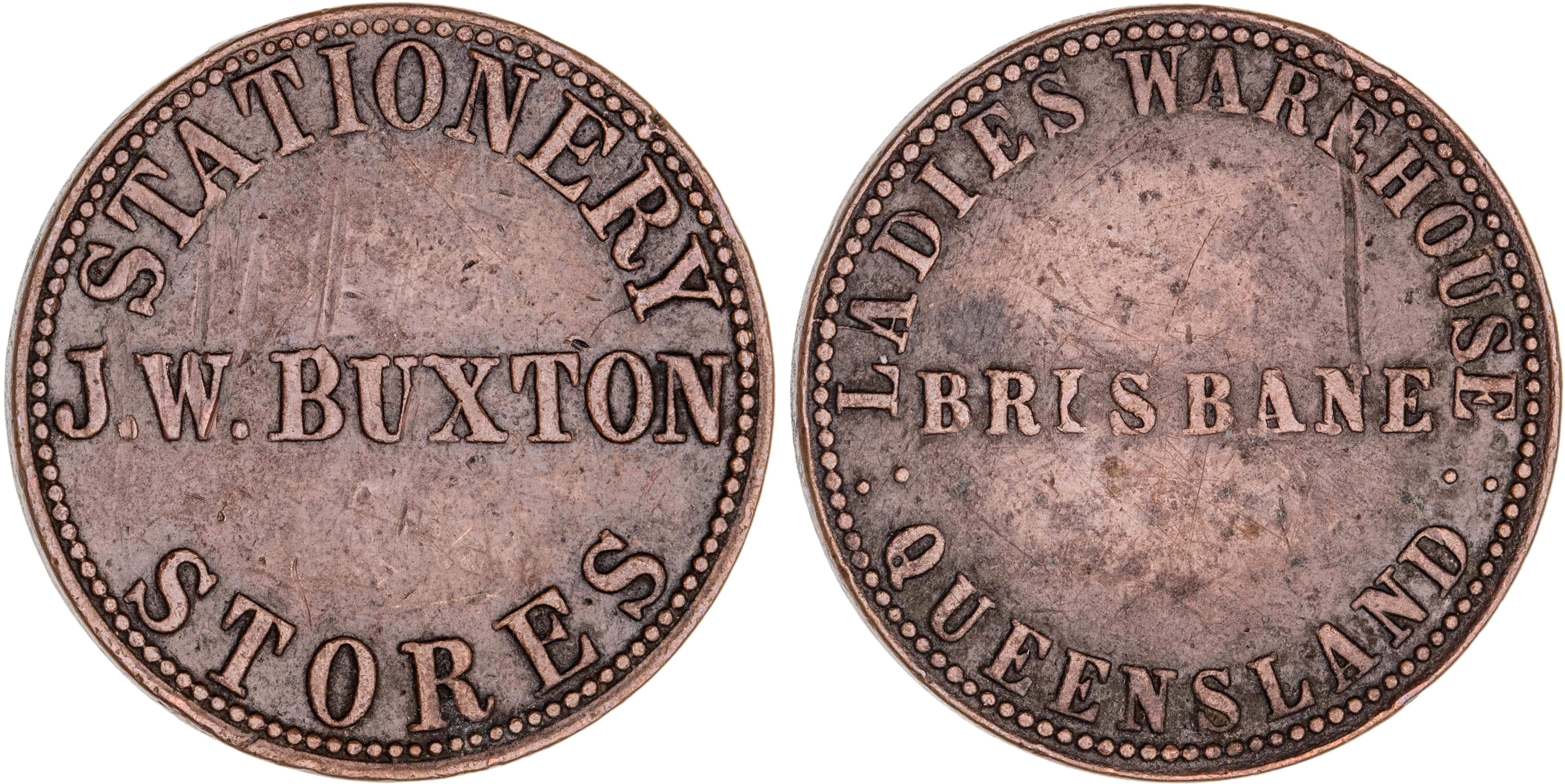 Brisbane, Queensland, J. W. Buxton, Penny, ND, VF