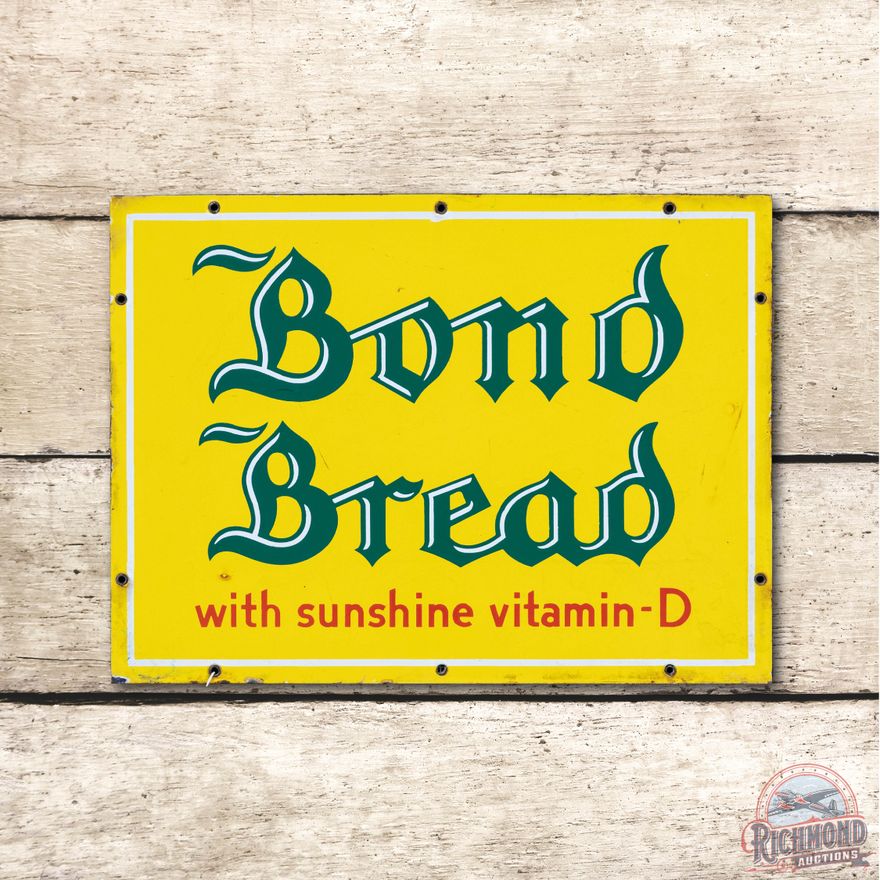 Bond Bread "with Sunshine Vitamin-D" Porcelain Sign TAC 8.5