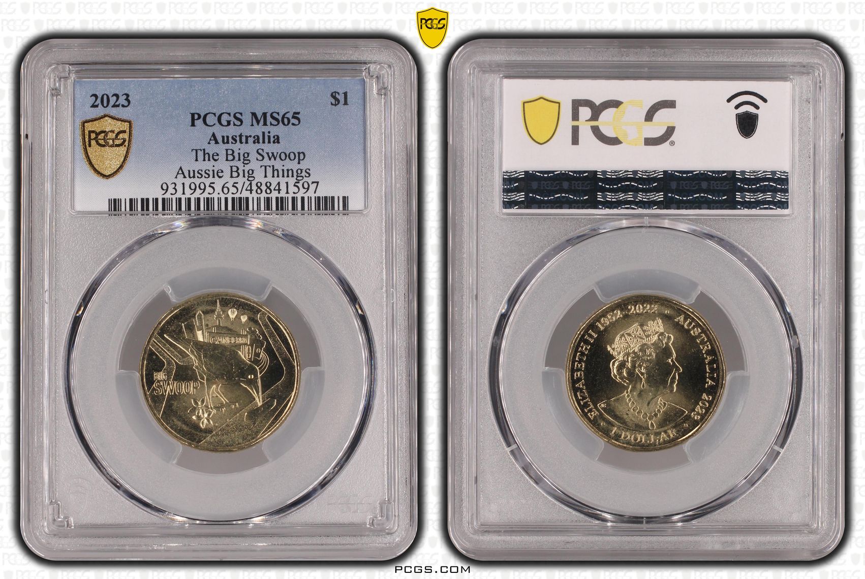 The Big Swoop Aussie Big Things, One Dollar, 2023, PCGS MS65