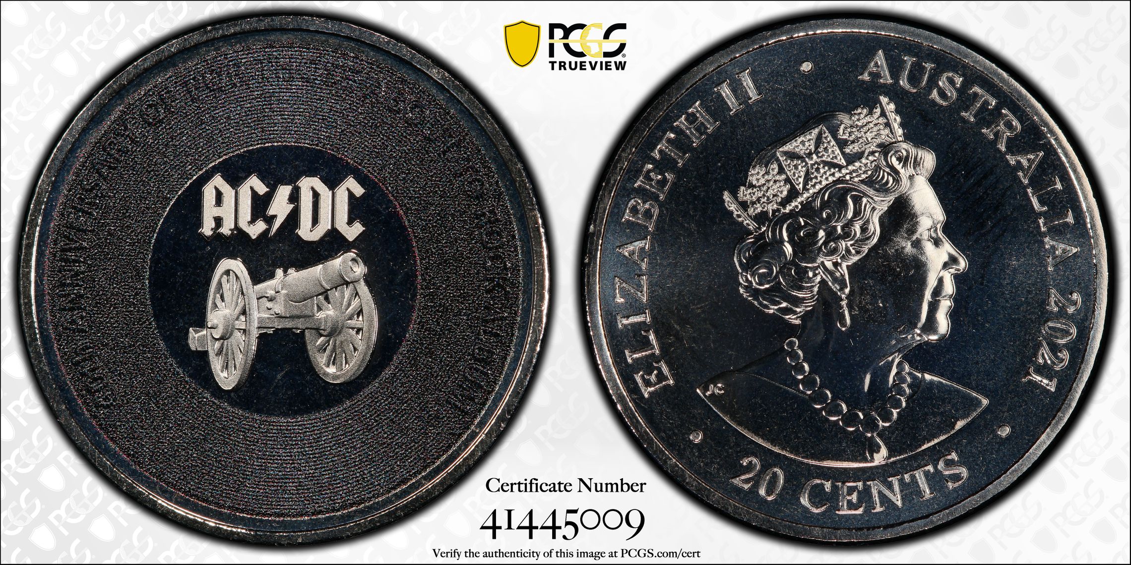 AC/DC- For Those About To Rock , Twenty Cent, 2021, PCGS MS68