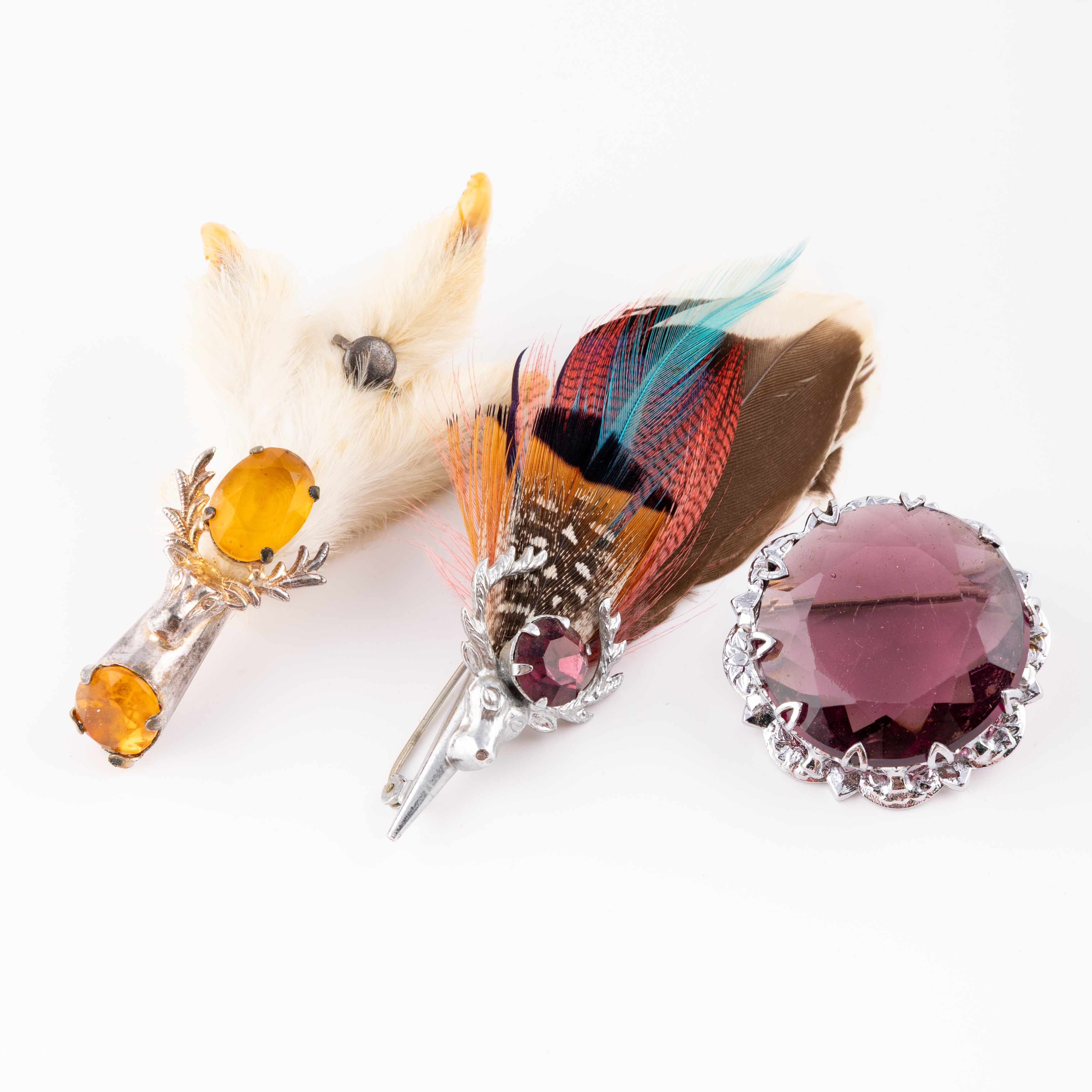Scotland, Feather, Grouse & Kilt Brooches, 1900s, EF