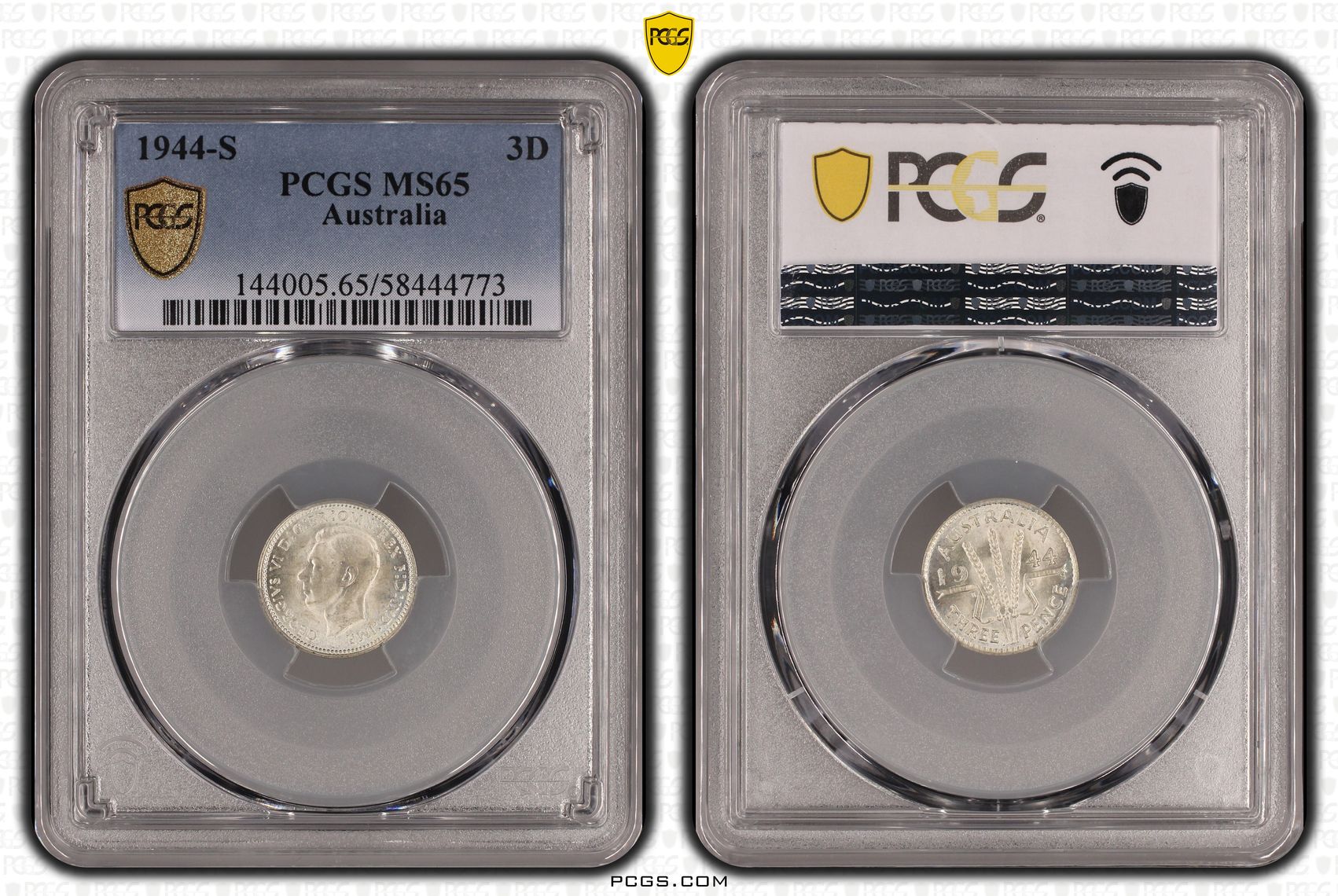 Threepence, 1944-S, PCGS MS65