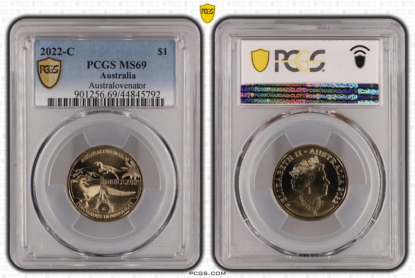 Australovenator, POP 14/0, One Dollar, 2022-C, PCGS MS69