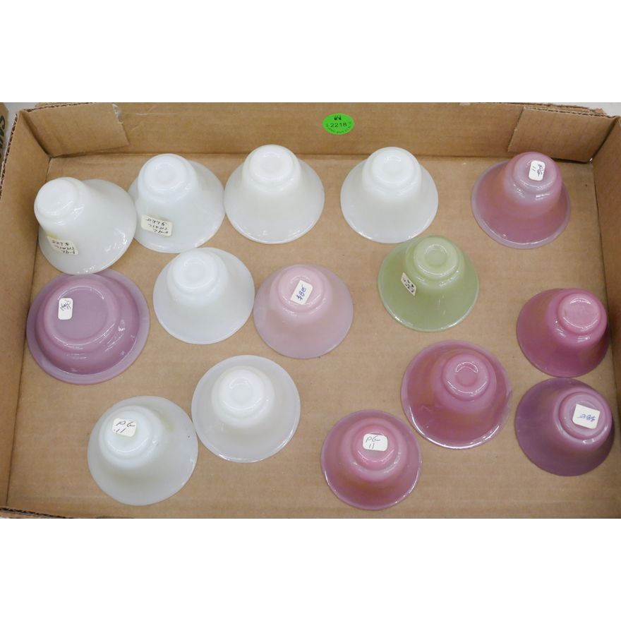 Box 15pc Old Chinese Peking Glass Small Cups