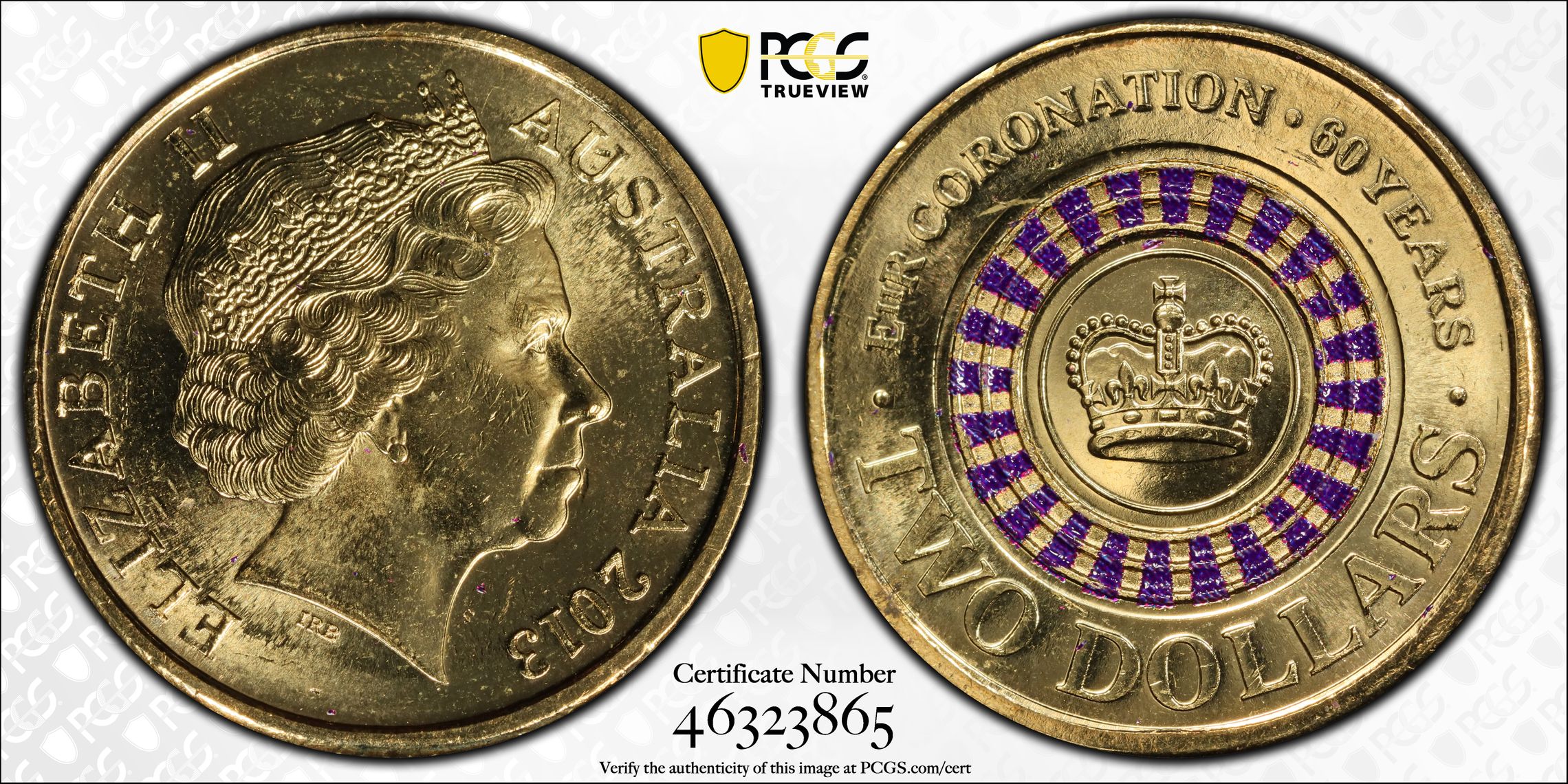 392 · Elizabeth II, Coronation Colorized , Two Dollar, 2013, PCGS MS64