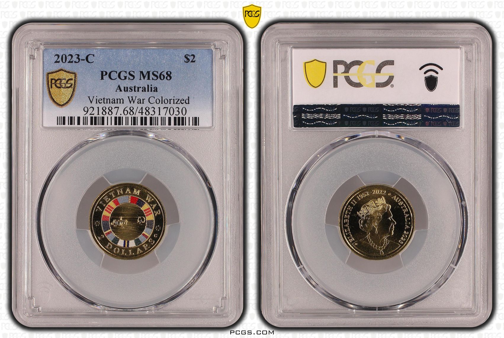 Vietnam War Colourised, Two Dollar, 2023-C, PCGS MS68