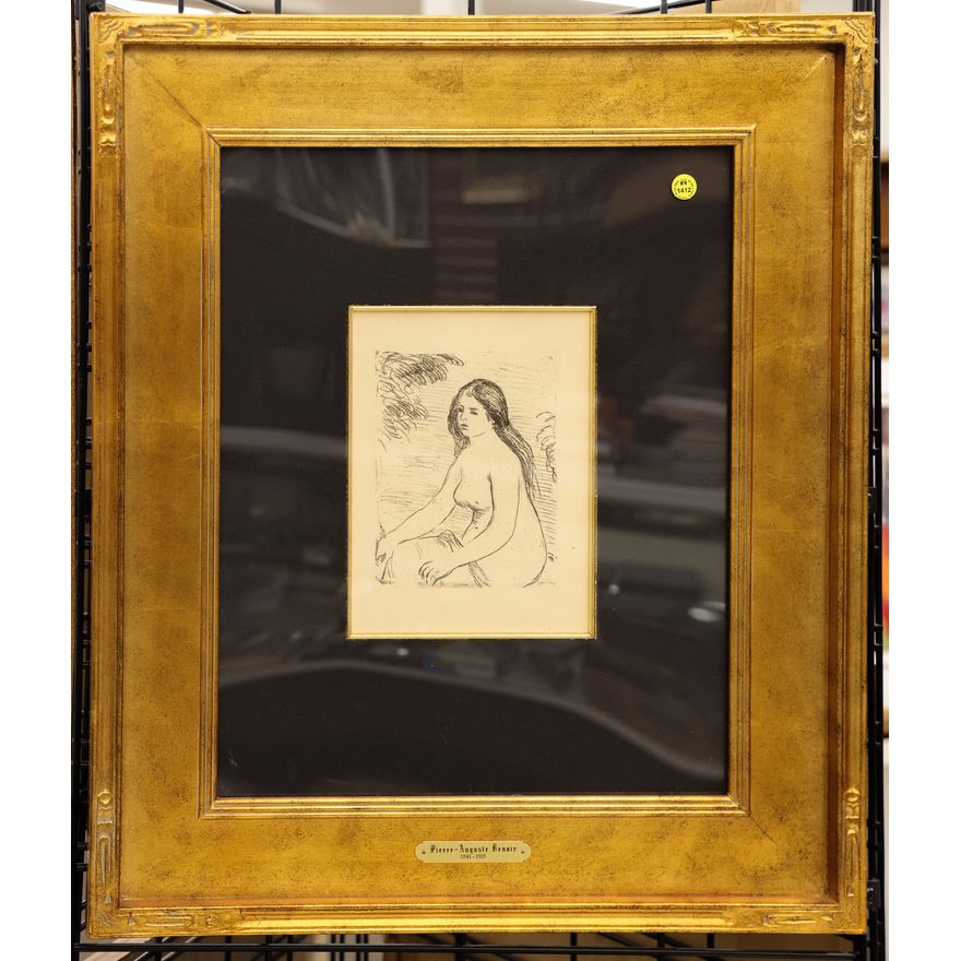 Renoir ''Femme Nue Assise'' Soft Ground Etching Gilt Framed 27''x23''