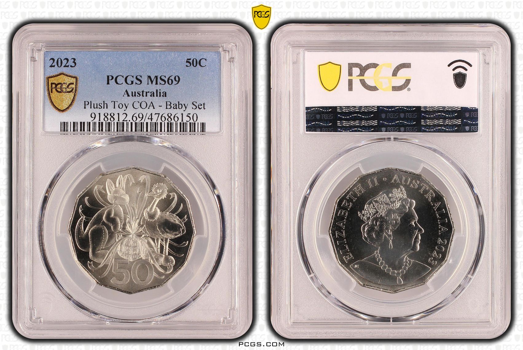 180 · Plush Toy COA - Baby Set, Fifty Cent, 2023, PCGS MS69