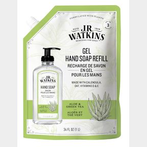 J.R. WATKINS HAND SOAP REFILL, ALOE AND GREEN TEA 34 FL OUNCE