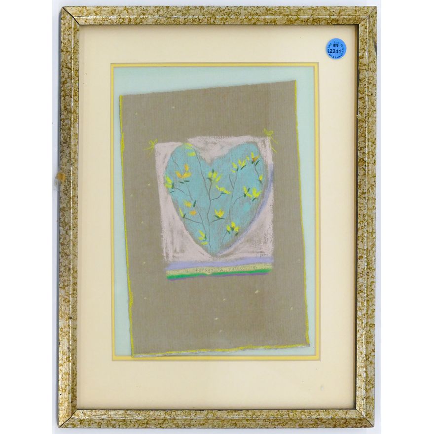 Liza Jones ''A Forsythia Valentine'' Pastel Framed 15''x11.5''