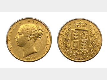 1839 VICTORIA LONDON MINT SHIELD SOVEREIGN RARE