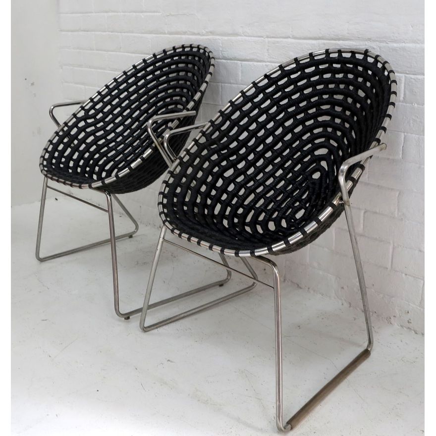 PAIR OF MAMA ZULU CAFÉ CHAIRS, designer Haldane Martin