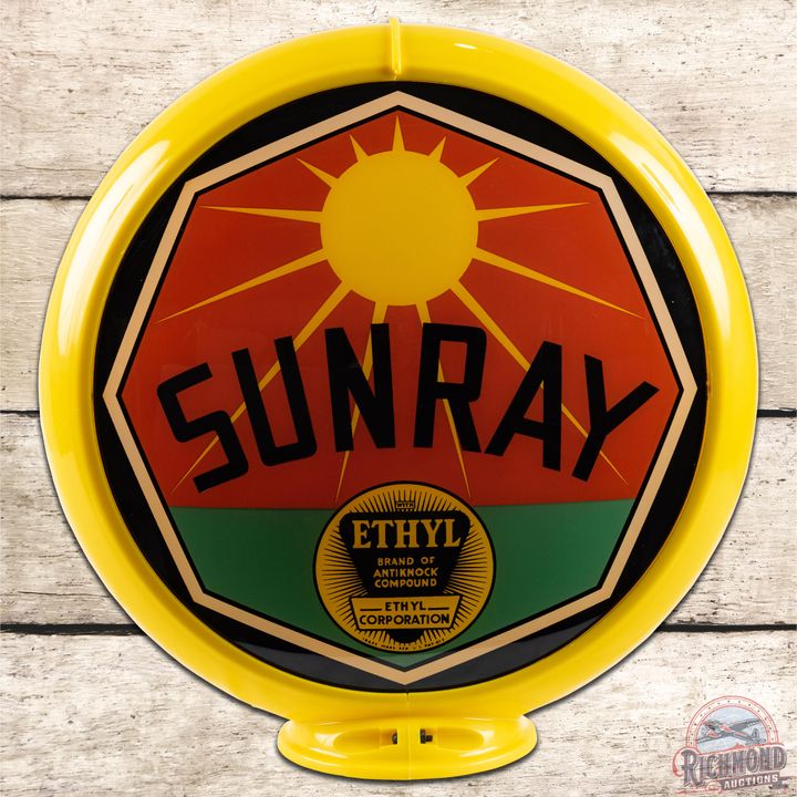 Complete 13.5" Sunray Ethyl Capco Gas Pump Globe - 9 & 8