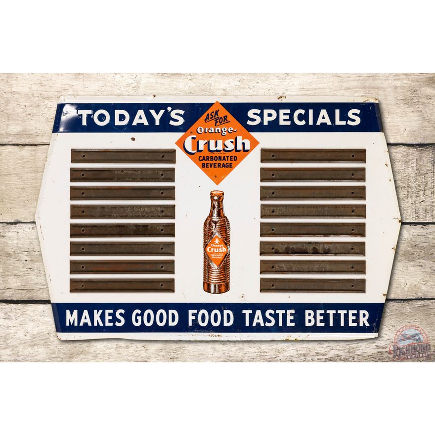 Orange Crush "Today's Special" Metal Menu Board Sign TAC 7.25