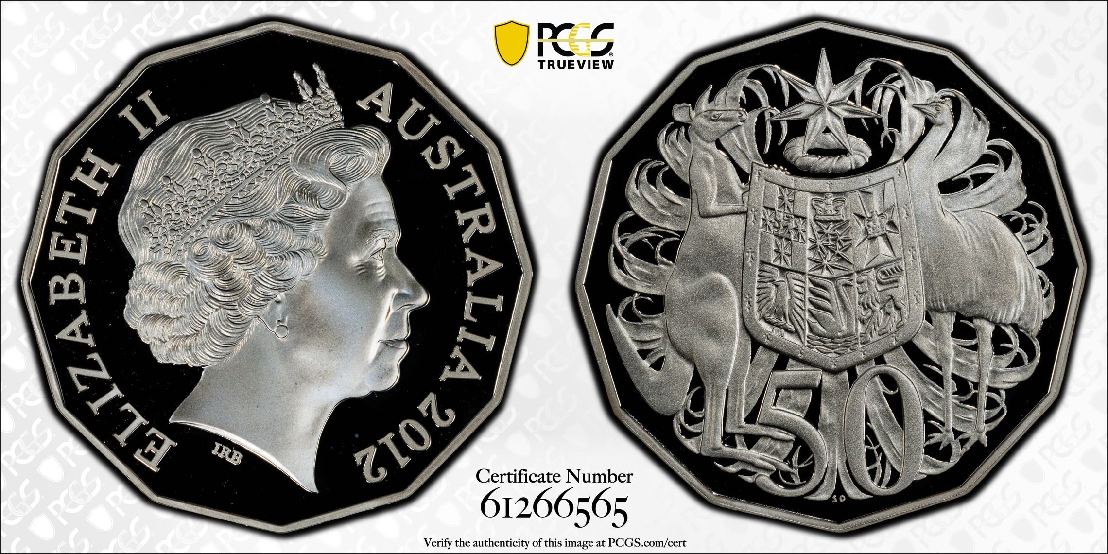 Silver, Fifty Cent, 2012, PCGS PR69DCAM