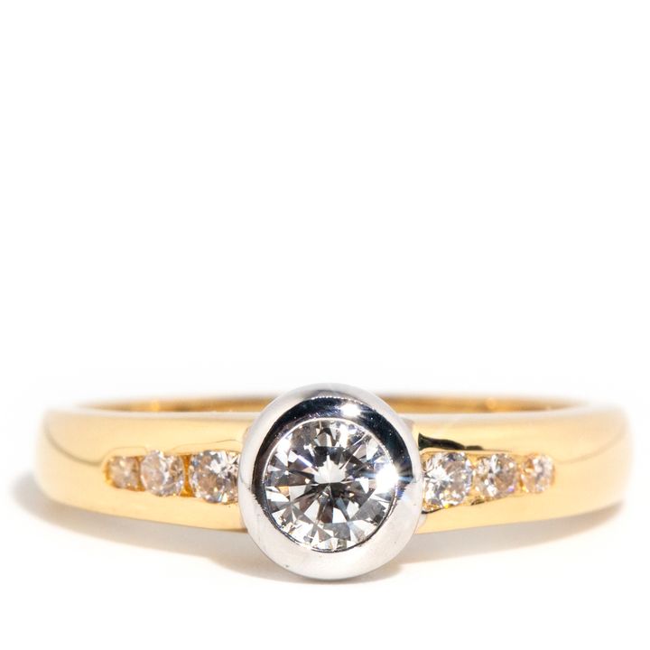 18 Carat Yellow Gold 0.51 Carat TDW Diamond Ring,