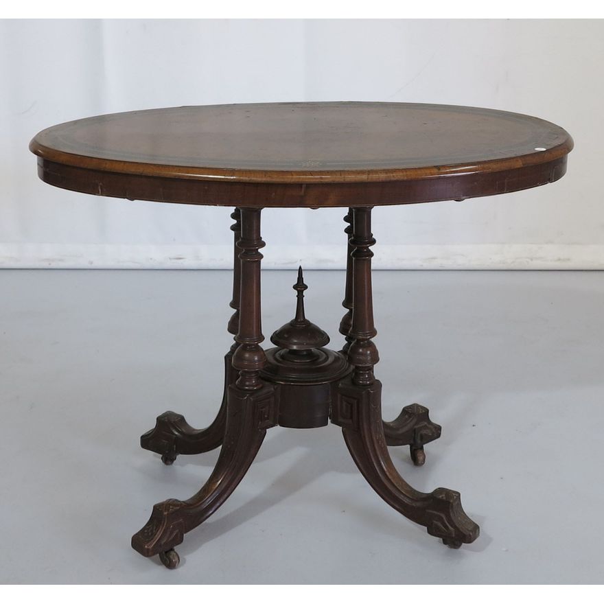 SMALL VICTORIAN INLAID WALNUT CENTRE TABLE