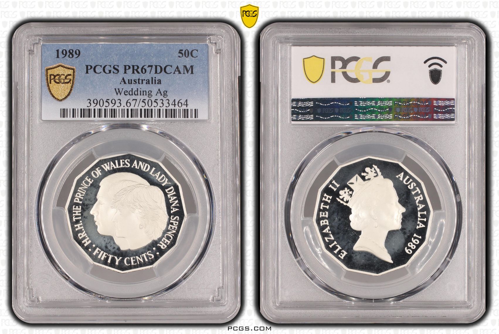 Wedding Ag, Fifty Cent, 1989, PCGS PR67DCAM