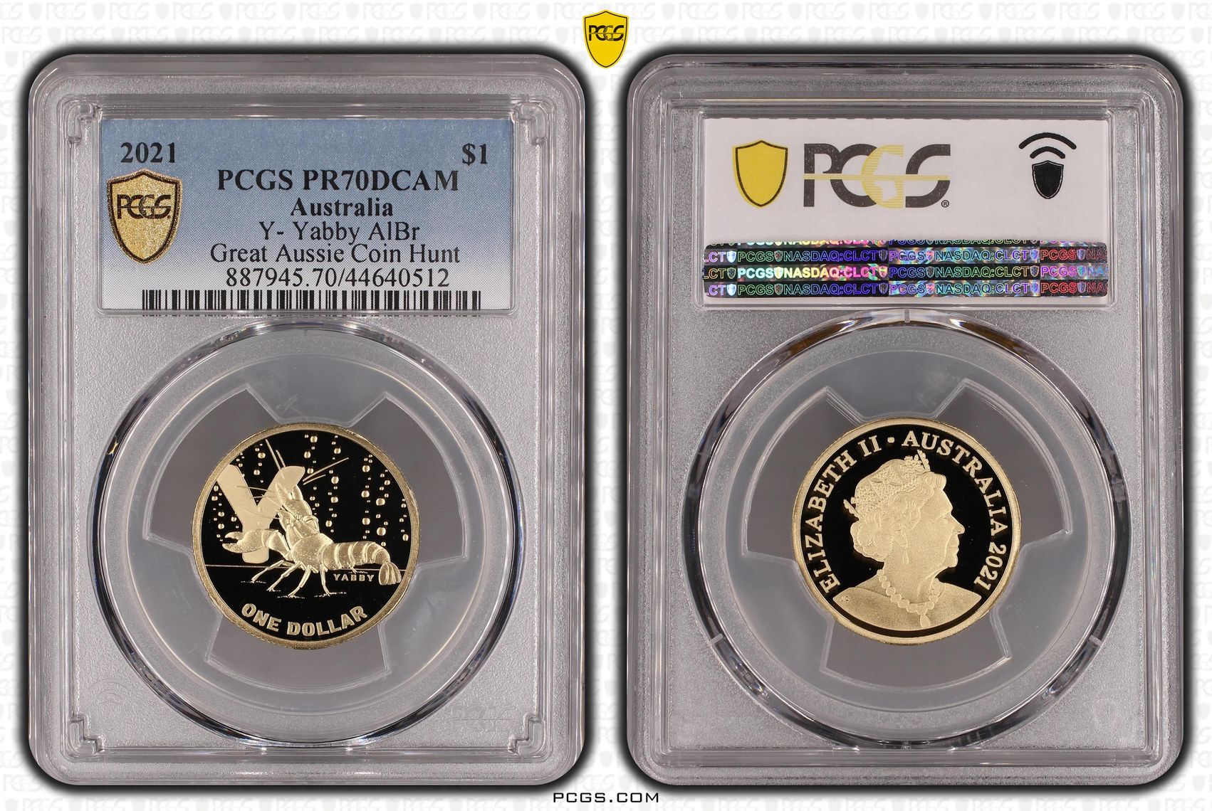 2021 Australia One Dollar, $1 Y- Yabby AlBr PCGS - PR70DCAM POP 16/0 -512
