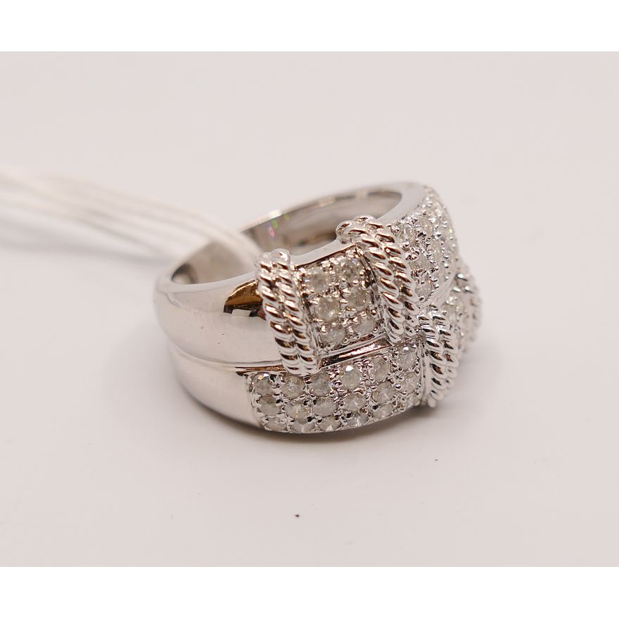 10K Diamond Double Band Style Design Ring. Size 7. 7.35g