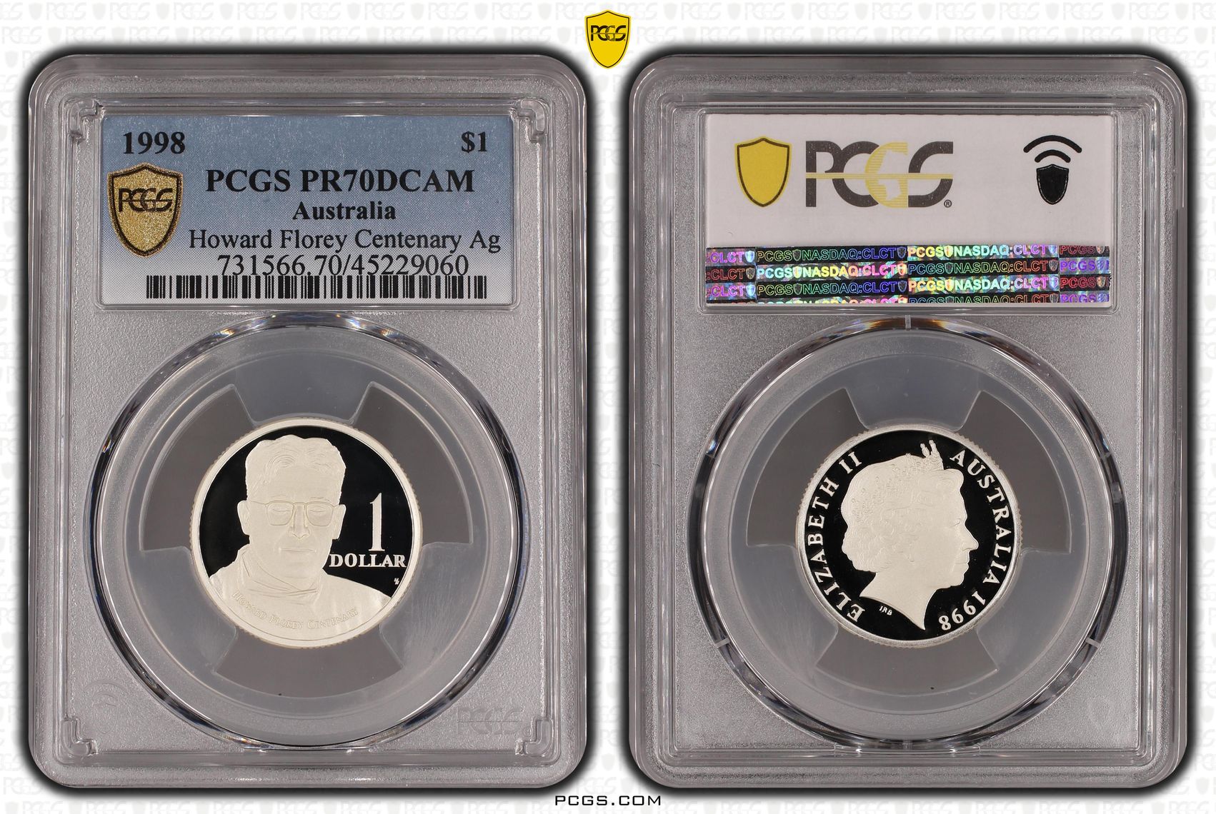 Elizabeth II, Silver Florey, One Dollar, 1998, PCGS PR 70DCAM