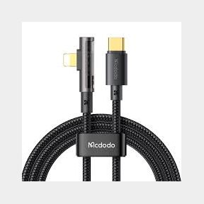 Mcdodo Braided Apple Lightning Charging Cable For iPhone iPad (36W USB C ) - Black / Transparent - 1.8 m -| - 51745/4609