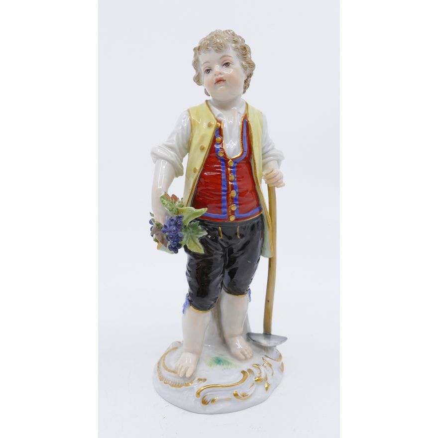 Meissen Boy with Grapes Figurine- 5.5"