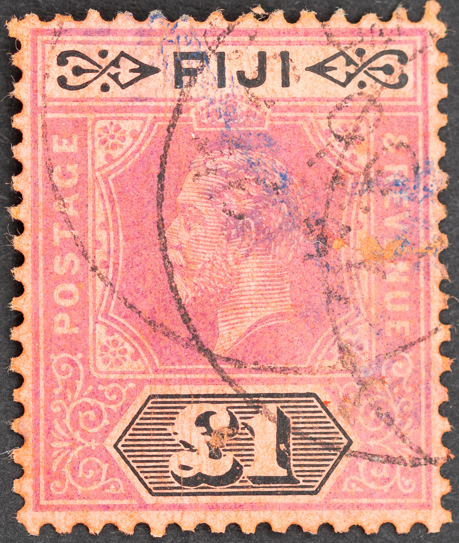 123 · Fiji, Edward VII, One Pound, Purple & Black, 1923, FU