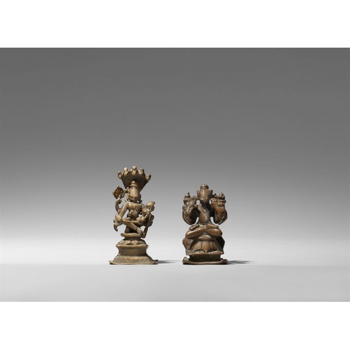 Two small Indian copper alloy figures of Vishnu avatara. 19th century
