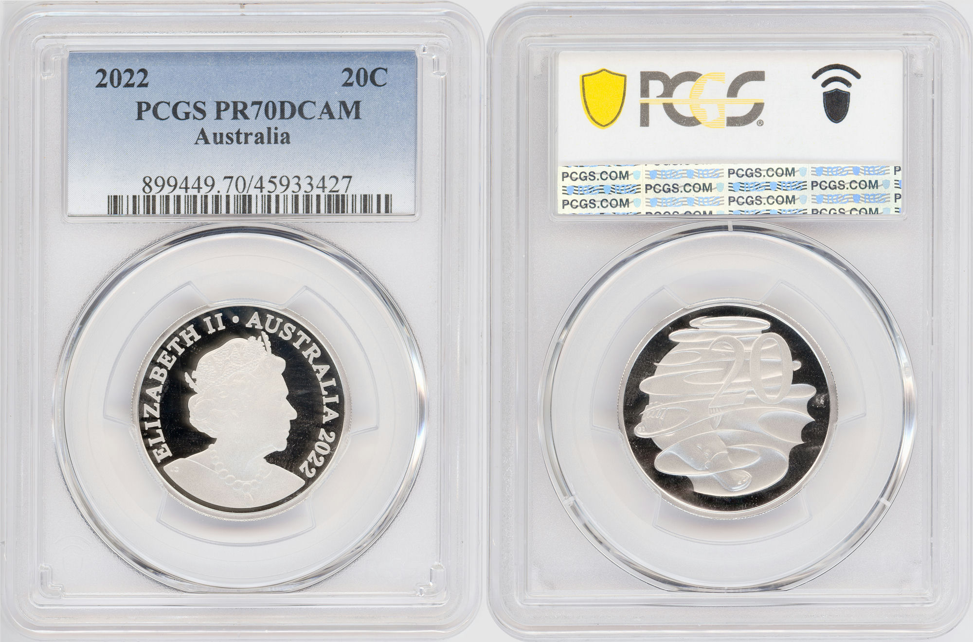 Twenty Cent, 2022, PCGS PR70DCAM