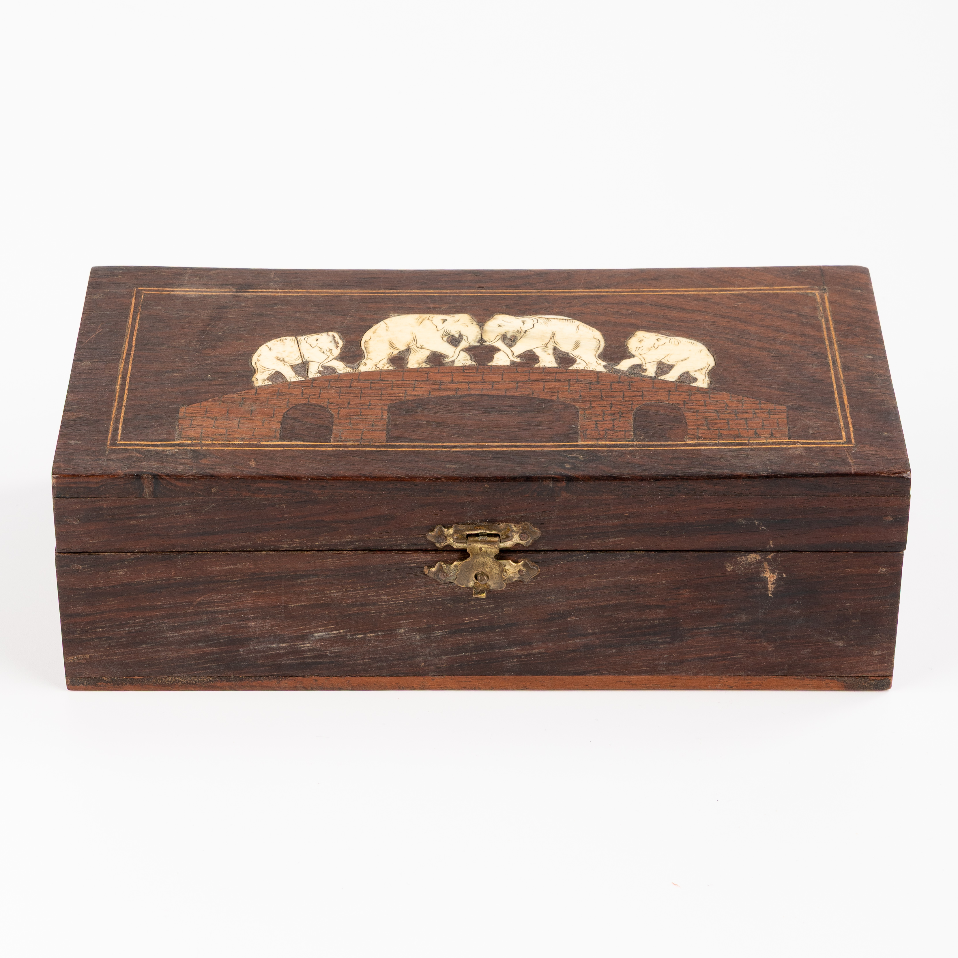 Bone Inlaid Cigar Box, 1900s, VF