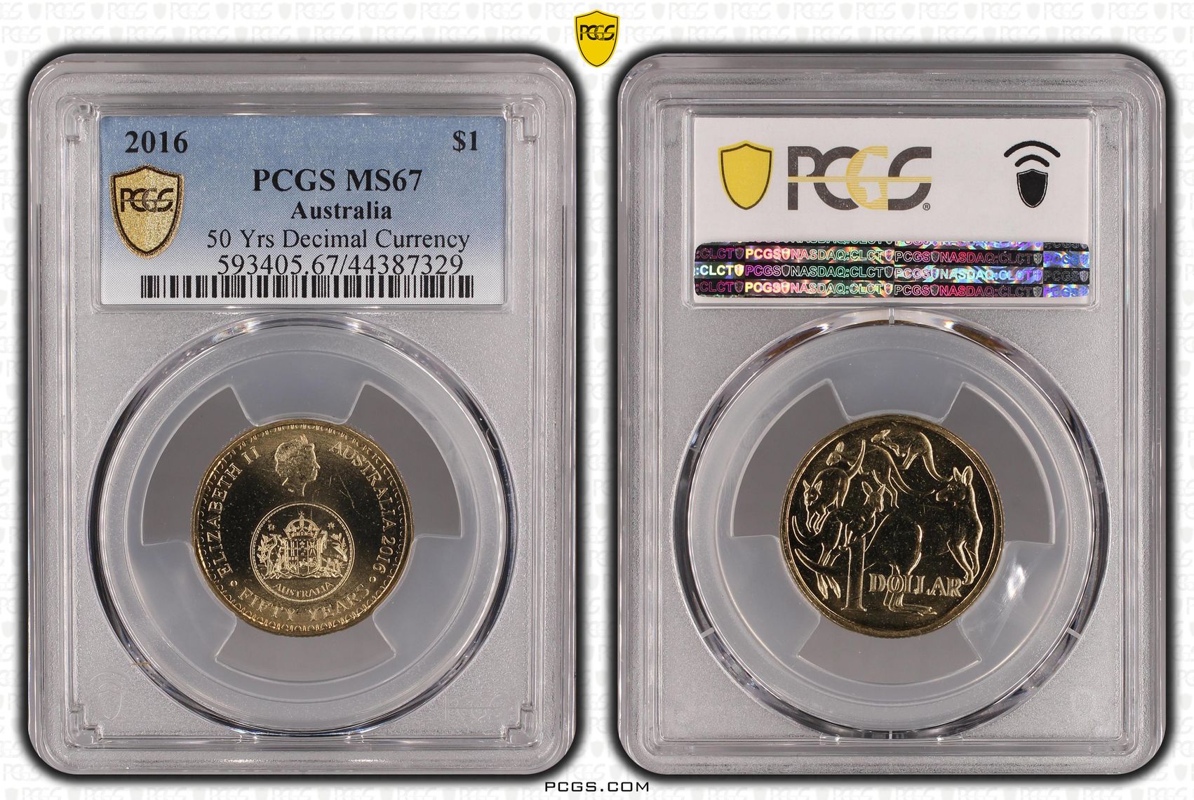 2016 Australia One Dollar, $1 50 Yrs Decimal Currency PCGS - MS67 -329