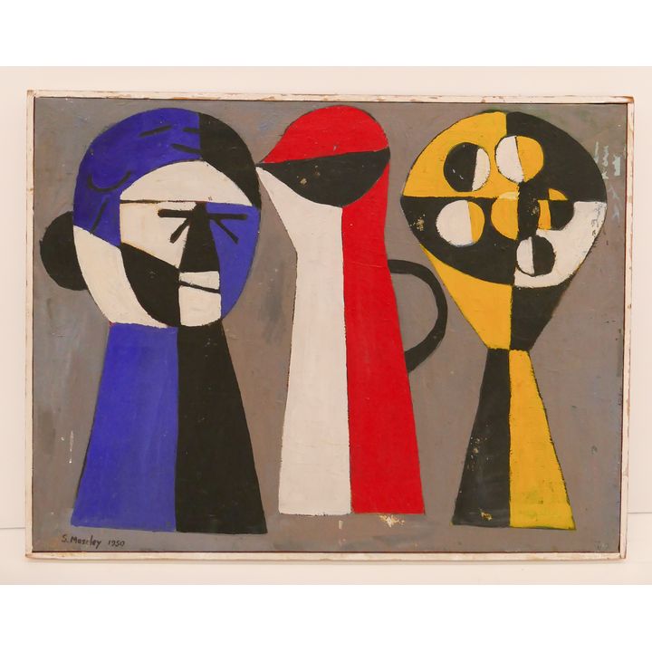 Spencer Moseley 'Still Life' 1950 Oil on Canvas Framed- some damage- 21x27''
