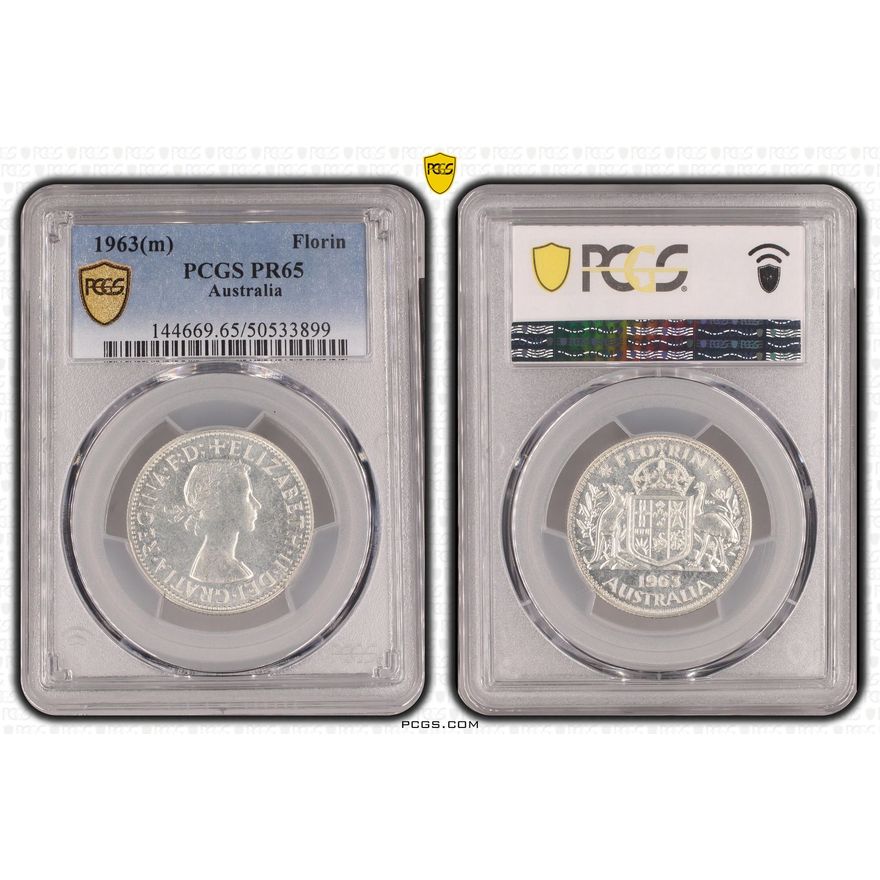 Elizabeth II, Florin, 1963(m), PCGS PR65