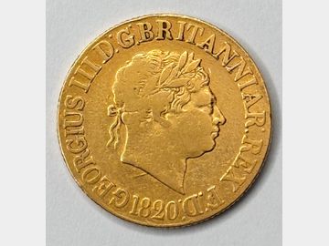 1820 KING GEORGE III GOLD SOVEREIGN CLOSED 2 VARIETY