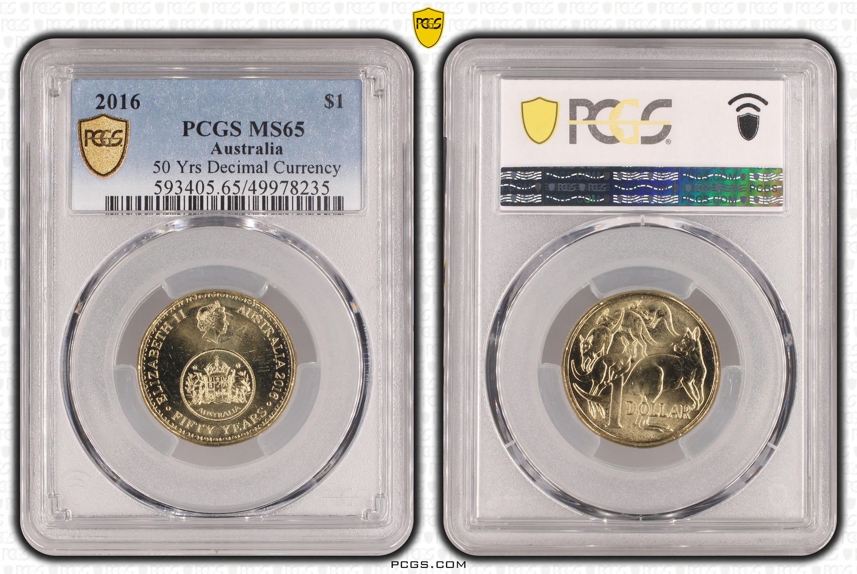 50 Yrs Decimal Currency, One Dollar, 2016, PCGS MS65
