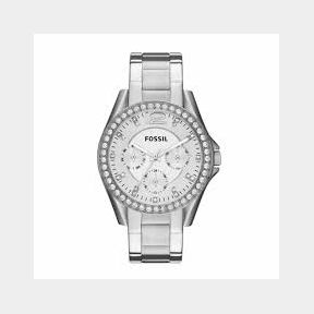 FOSSIL Womens Riley Silver/Steel round Stainless steel watch-bar 4053858937925 - 51731/561