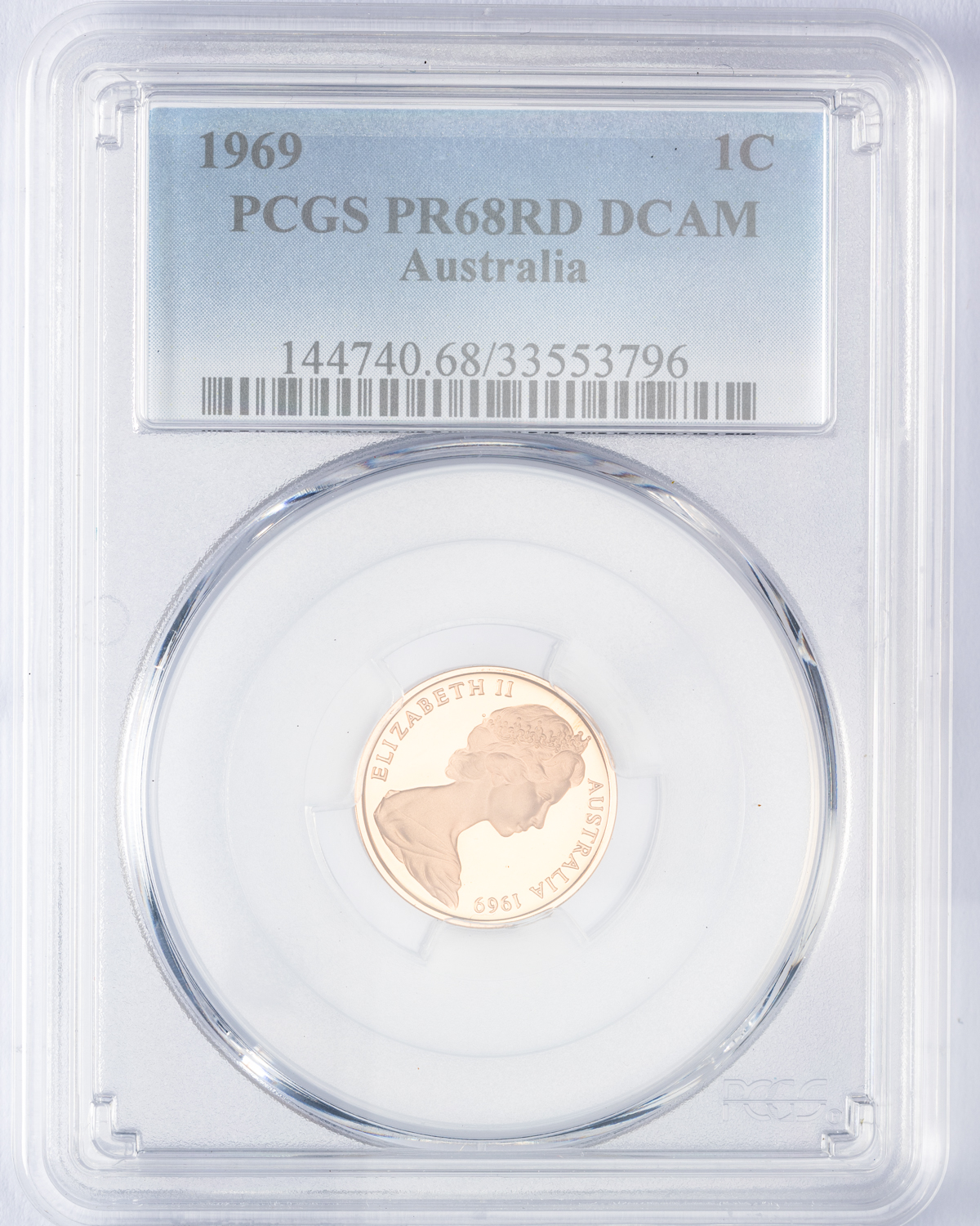15 · Elizabeth II, One Cent, 1969, PCGS PR68DCAM