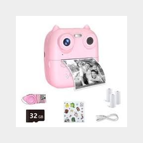 BezosMax Instant Printing Kids Cameras with 3 Rolls of Printing Paper - Pink -Bar 9902161264493- 51745/26147