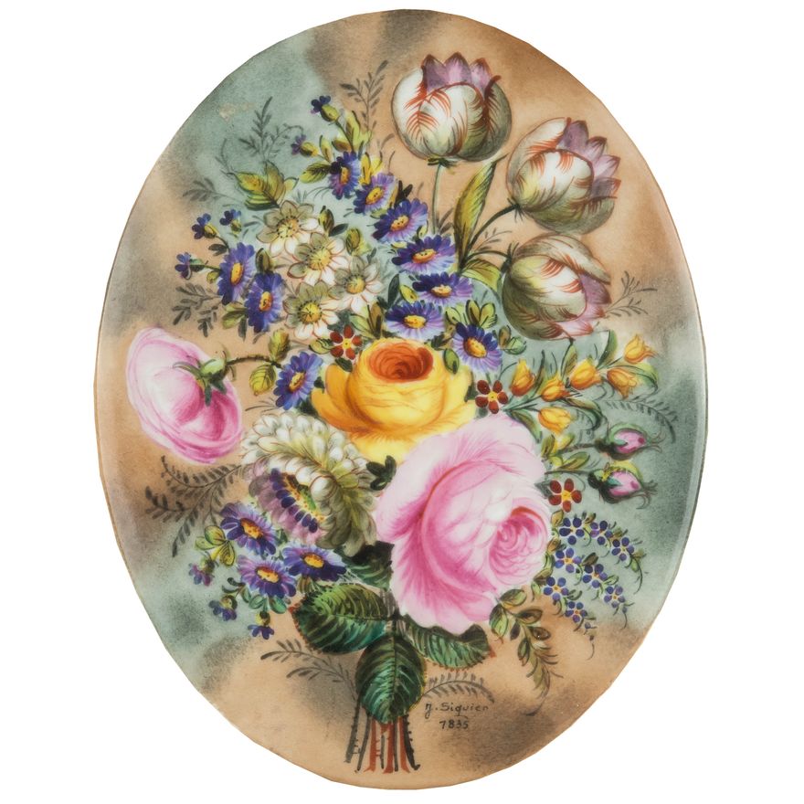 Para plakiet porcelanowych z motywem kwiatowym, 1835 r.