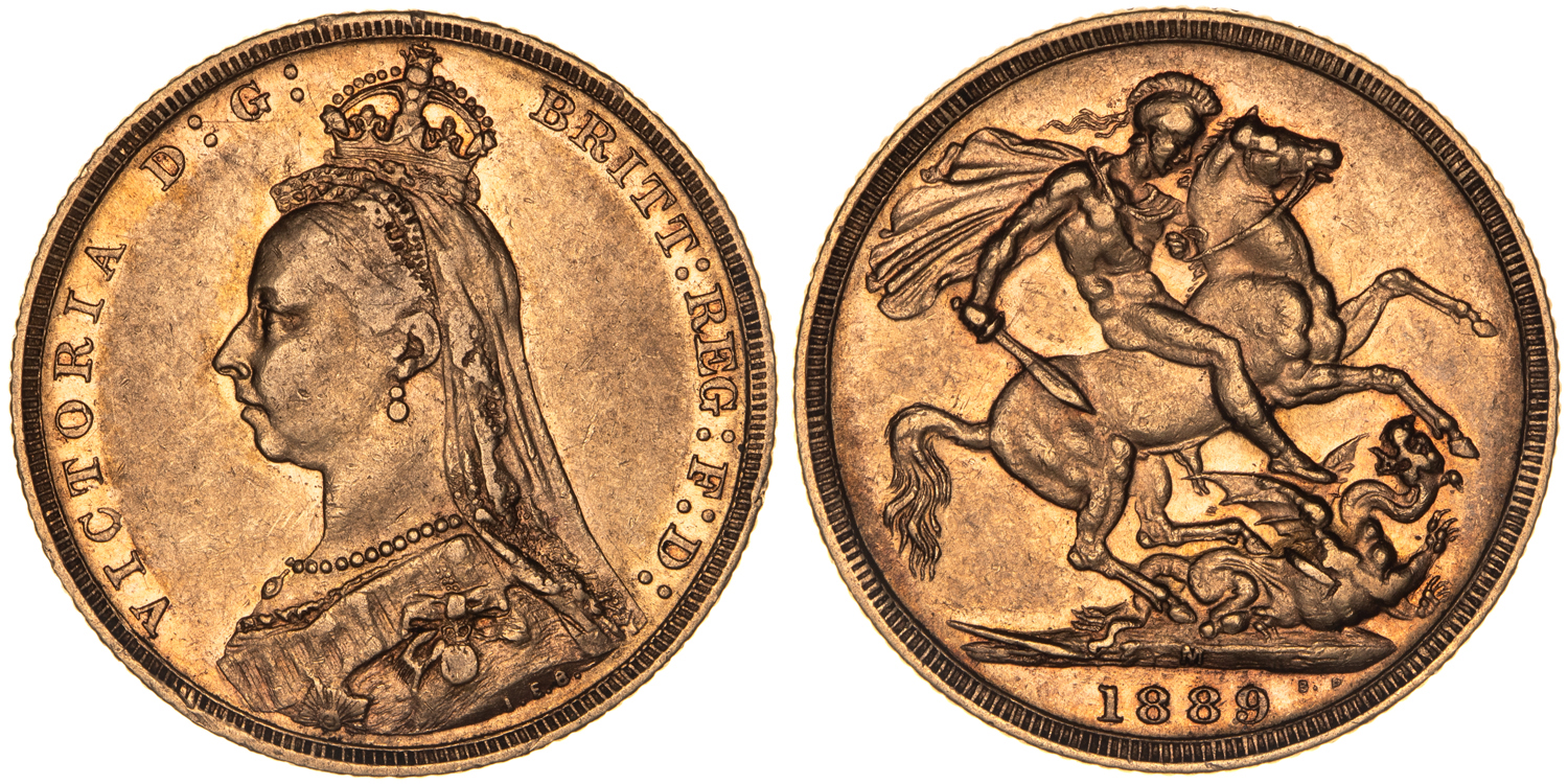 Victoria, Sovereign, 1889-M, VF