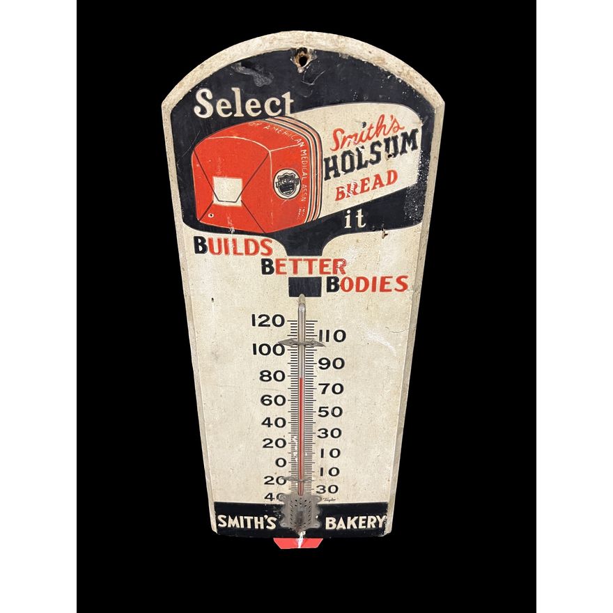 Smith's Bakery Holsum Bread Wooden Thermometer